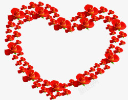 红色花朵爱心造型素材