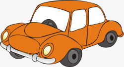橘色卡通小汽车车窗素材