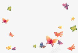 卡通春季彩色蝴蝶装饰素材