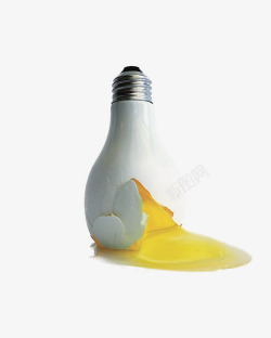 碎裂的灯泡鸡蛋素材