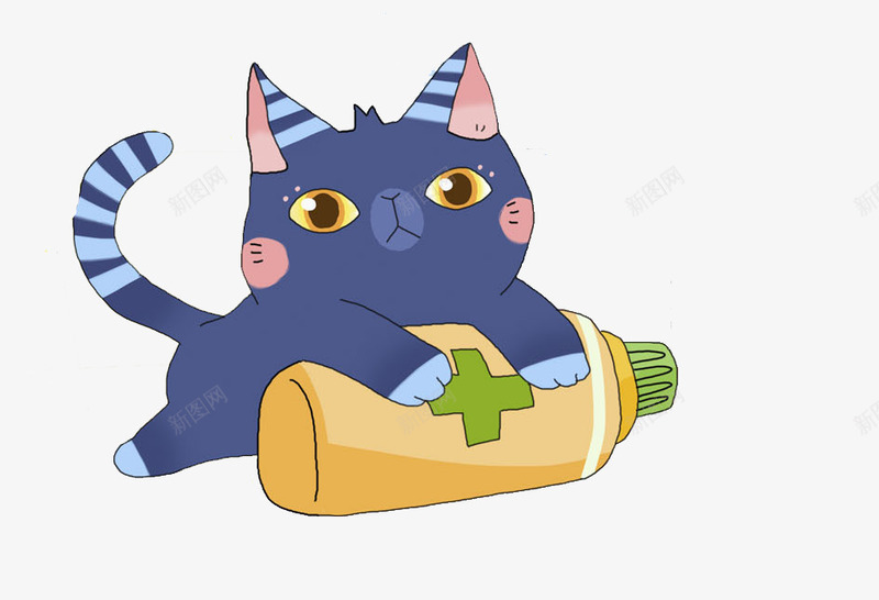 可爱的猫咪png免抠素材_88icon https://88icon.com 动物 卡通 可爱 大眼睛 宠物 手绘 水彩 猫咪 紫色