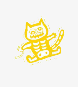黄色的触电的猫咪素材