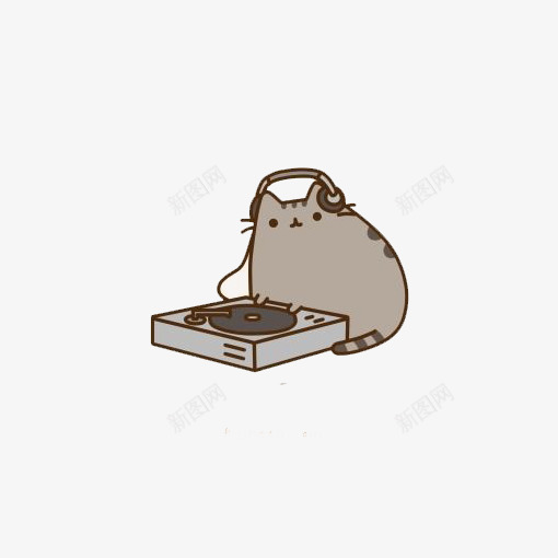 卡通猫咪png免抠素材_88icon https://88icon.com DJ 可爱猫咪 宠物猫 手绘猫咪 打碟 胖猫咪