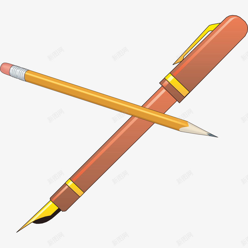 卡通铅笔钢笔png免抠素材_88icon https://88icon.com 卡通 卡通铅笔钢笔 钢笔 铅笔