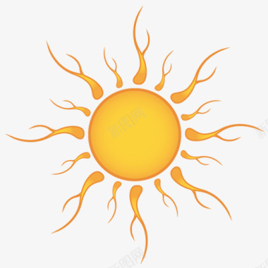 太阳设计橙色的太阳图标图标