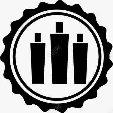 发廊徽章圈三瓶图标图标