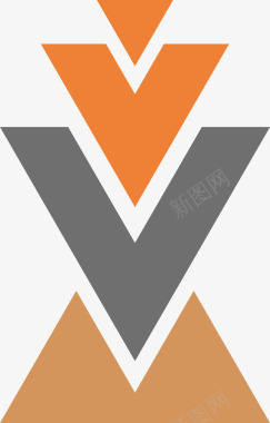 橘色遮阳伞v字形状图标图标