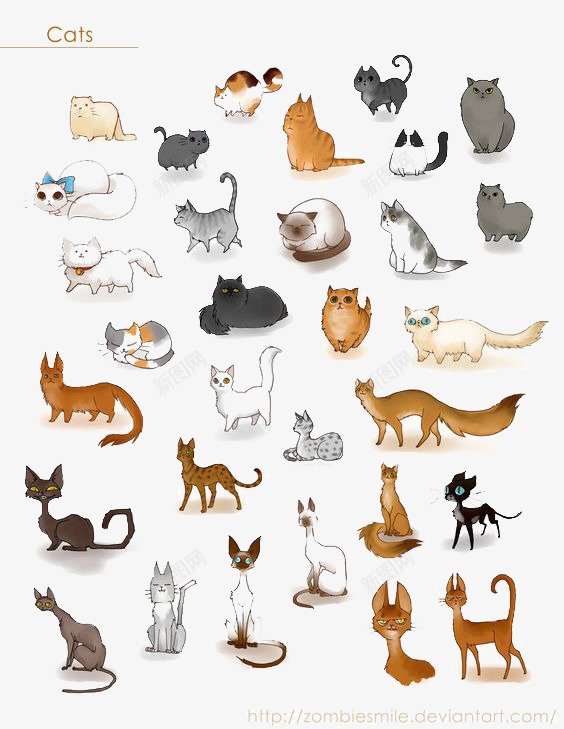 猫咪png免抠素材_88icon https://88icon.com 动物 卡通 宠物 平铺 手绘 猫咪