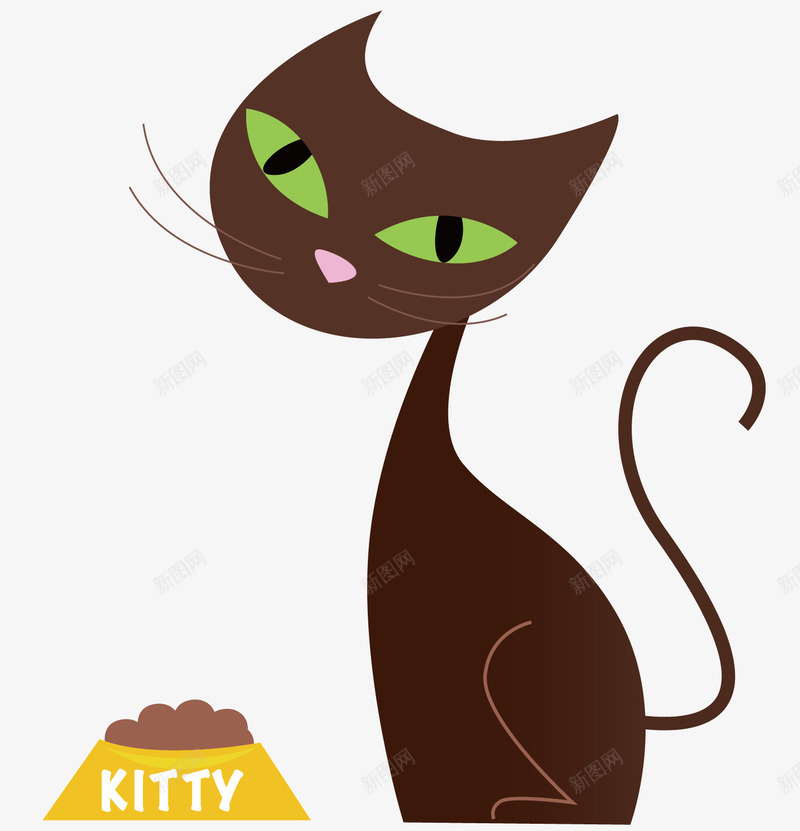 吃东西的猫咪png免抠素材_88icon https://88icon.com 卡通 卡通猫咪 可爱 可爱的猫咪 喵咪吃食物 绿眼睛的猫咪