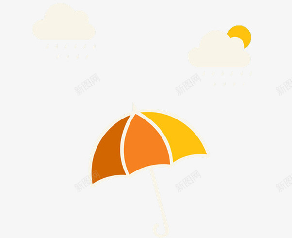 简约春雨小伞psd免抠素材_88icon https://88icon.com 太阳雨 春雨 橙色 简约 雨伞