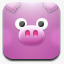 粉色鲜花粉色小猪头图标图标