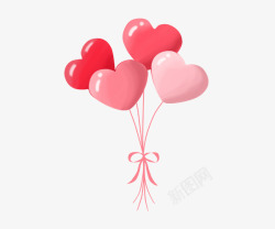 心型气球简笔画水彩手绘心型气球高清图片