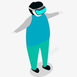 VR体验馆VR技术体验插画矢量图高清图片