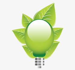 环保省电绿色节能灯泡矢量图高清图片