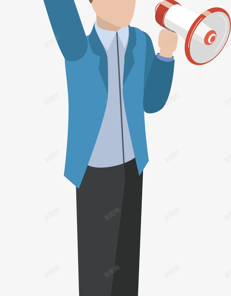 卡通拿着喇叭指示的人png免抠素材_88icon https://88icon.com 卡通 卡通人物 喇叭 指示