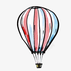 彩色手绘圆弧热气球元素矢量图素材