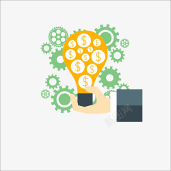 扁平化灯泡矢量图素材