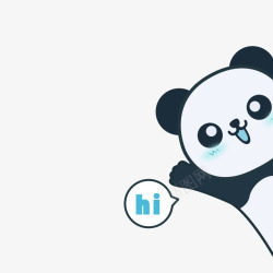 深蓝色卡通熊猫装饰图案素材