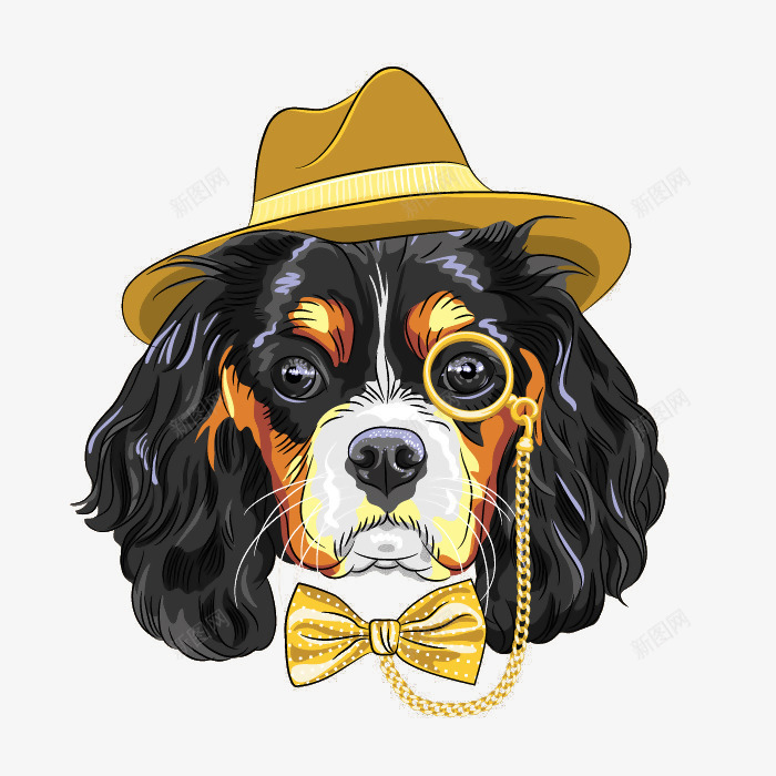 手绘戴牛仔帽的狗蝴蝶结眼镜png免抠素材_88icon https://88icon.com 手绘 牛仔帽 狗 眼镜 蝴蝶结