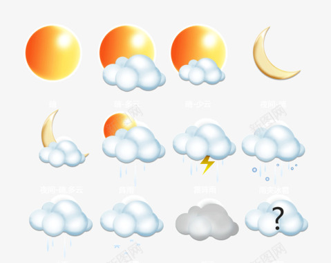 状态天气图标图标