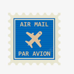 怀旧飞机蓝色邮票高清图片