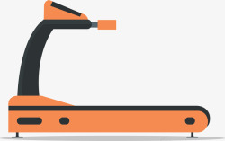橘色健身房里的跑步机矢量图素材