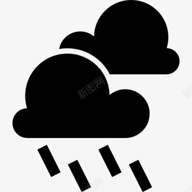 多云的夜晚下雨的天气符号图标图标