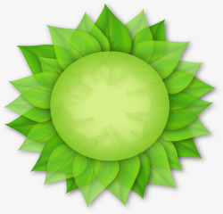 绿色卡通可爱树叶太阳造型素材