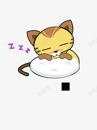 卡通的睡觉的猫咪png免抠素材_88icon https://88icon.com 慵懒的猫 打鼾 猫 睡觉 素材