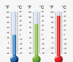 三种不同温度的上升素材
