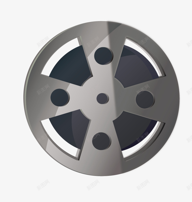 灰色胶片矢量图ai免抠素材_88icon https://88icon.com 放映 灰色矢量 电影 立体 胶卷 矢量图