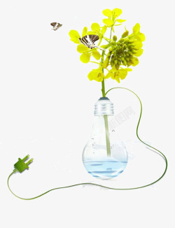 灯泡上的树干素材