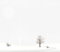 雪地上的两棵树素材