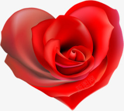 红色卡通唯美玫瑰创意爱心造型素材