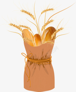 卡通手绘粮食小麦素材