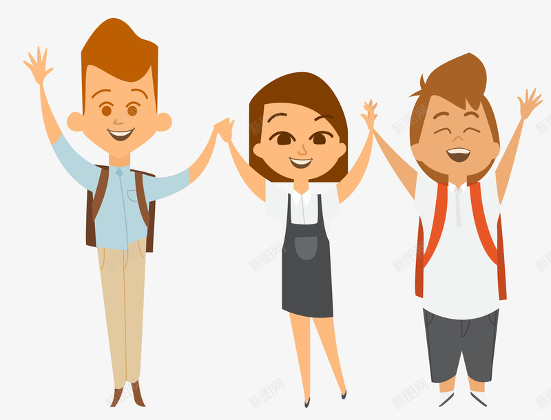 欢呼的人矢量图eps免抠素材_88icon https://88icon.com 人物 卡通造型 学生 欢呼 矢量图
