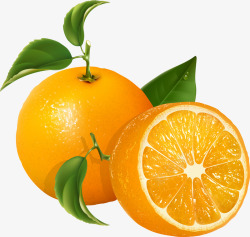 橙色简约橘子装饰图案素材