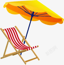太阳伞躺椅阳光浴素材