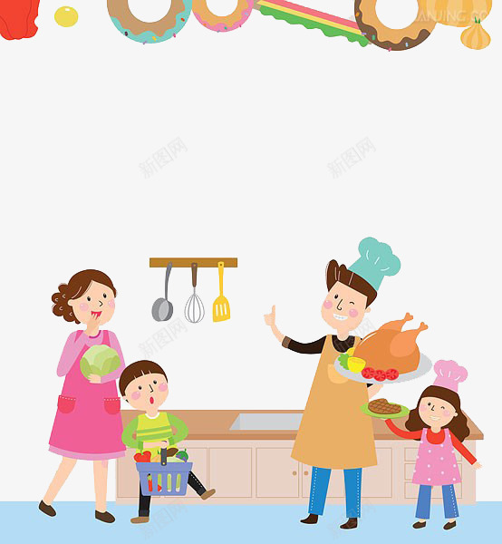 父母做美食png免抠素材_88icon https://88icon.com 做美食 卡通 父母 餐具