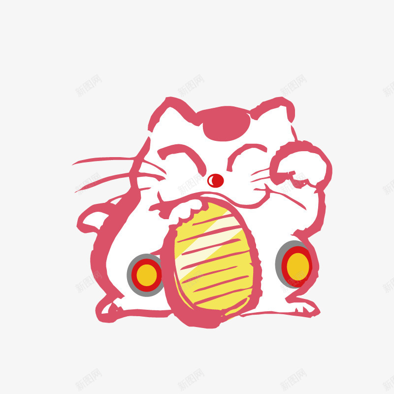 卡通手绘可爱的招财猫png免抠素材_88icon https://88icon.com 创意 动漫动画 卡通手绘 可爱的 招财猫 猫咪