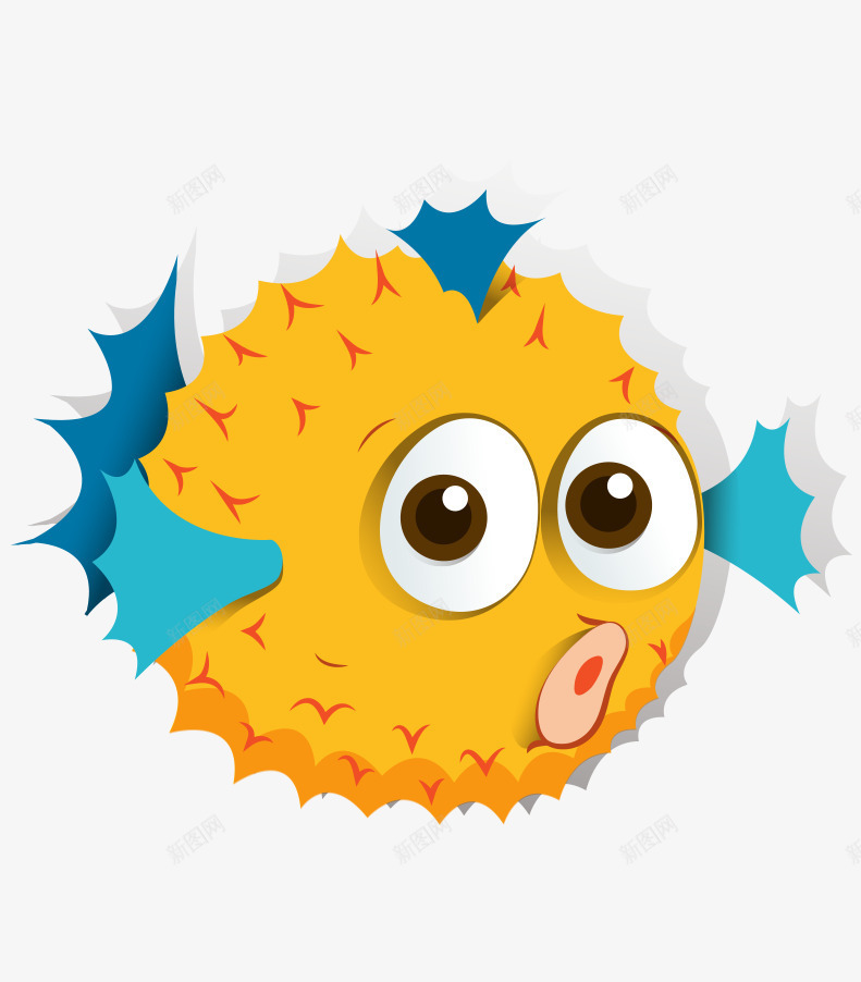 卡通手绘可爱球形海洋生物png免抠素材_88icon https://88icon.com 卡通的海洋生物 可爱的海洋生物 平面的海洋生物 手绘的球形海洋生物