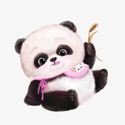 粉色卡通熊猫装饰图案素材