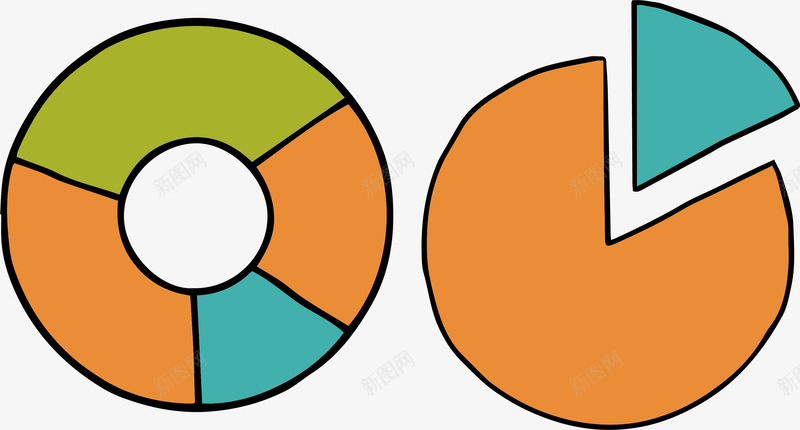 环形图和饼图png免抠素材_88icon https://88icon.com 数据分析 环形图 矢量素材 饼图