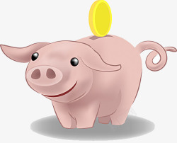 粉色小猪储钱罐素材