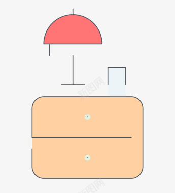 手绘台灯PNG床头柜台灯图标图标