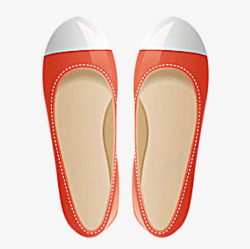 橘色圆头鞋素材