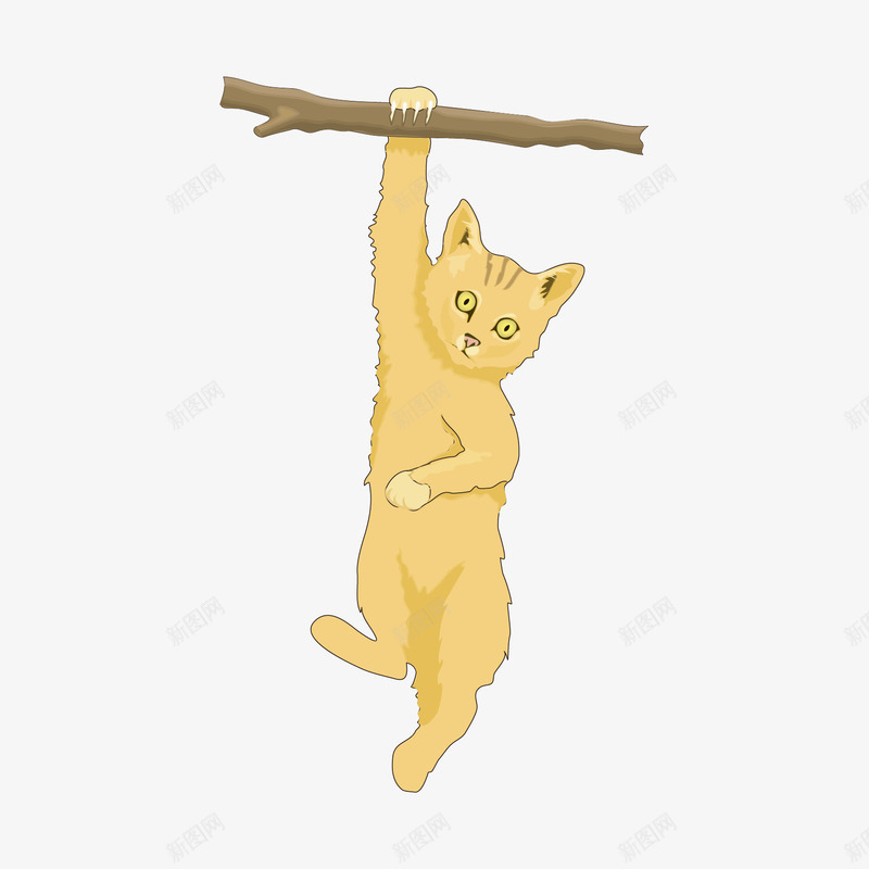 猫咪爬树png免抠素材_88icon https://88icon.com 动物 卡通