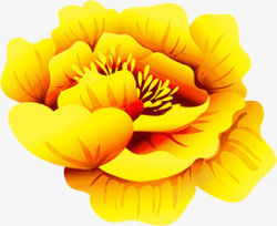 创意手绘扁平黄色渐变花朵造型素材