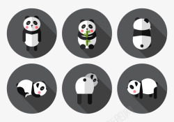 熊猫标签素材