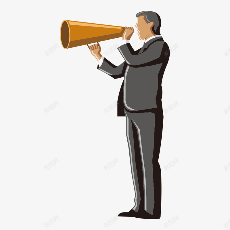 手绘卡通人物吹喇叭png免抠素材_88icon https://88icon.com 人物 人物形象 办公人物 卡通人物 卡通商务人物 商业插图 商务人物 喇叭 广播 手绘人物 插画